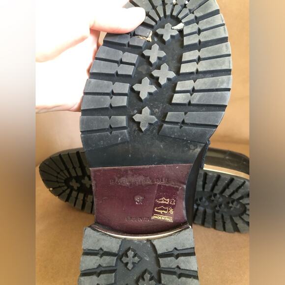 Barbara Bui Black Leather Silver Chain Link Loafers 37 - Picture 12 of 13